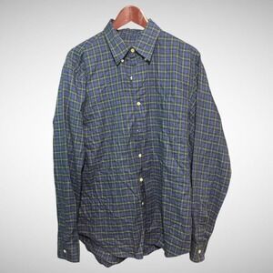 Polo Ralph Lauren Shirt Mens Large Long Sleeve Button Down Blue Plaid